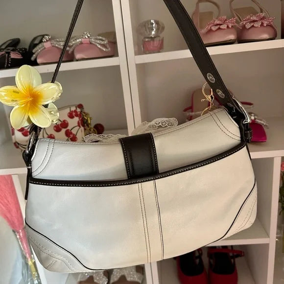 White y2k Coach Soho Flap Bag 🍒🌼