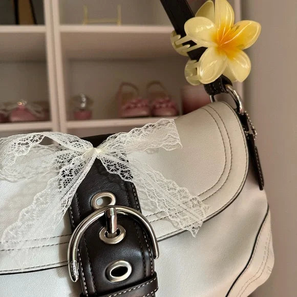 White y2k Coach Soho Flap Bag 🍒🌼