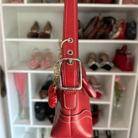 Red Leather y2k Coach Baguette 🍒