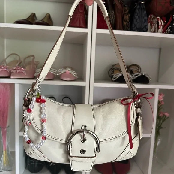 Coach Small White SoHo Flap 🍒🤍