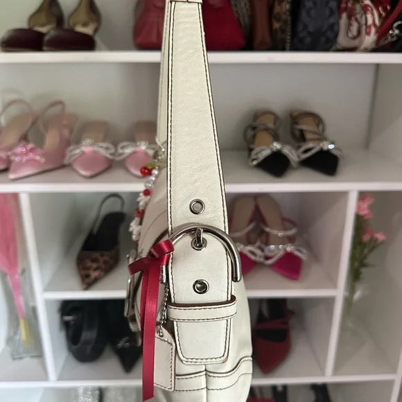 Coach Small White SoHo Flap 🍒🤍