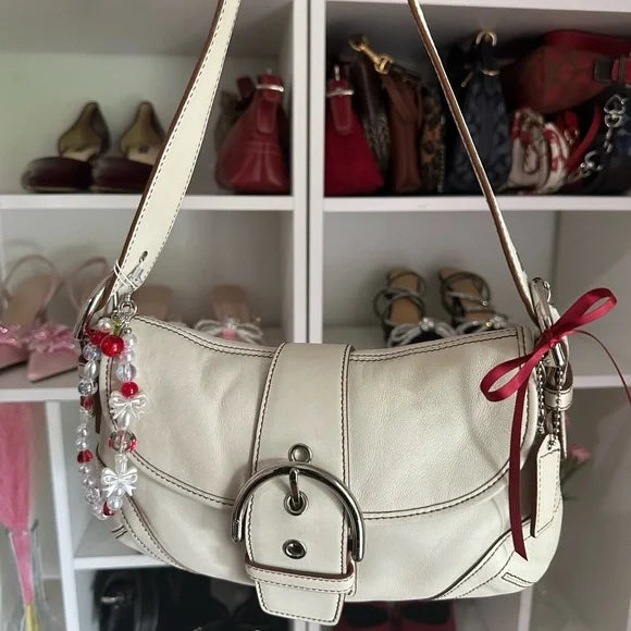 Coach Small White SoHo Flap 🍒🤍