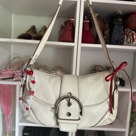 Coach Small White SoHo Flap 🍒🤍