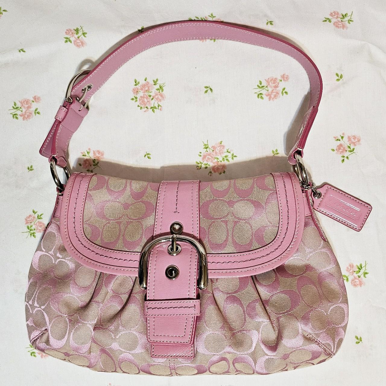 🩷 Vintage Coach Barbie Pink Soho Buckle Signature C's Rare Shoulder Purse 🩷