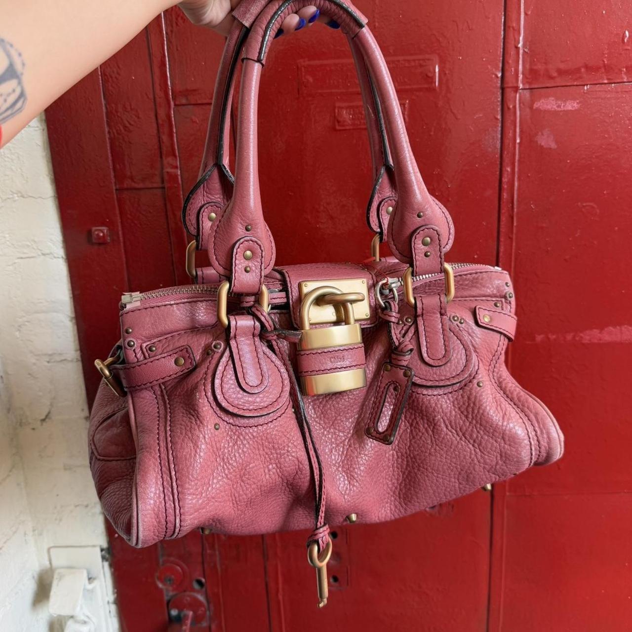 Iconic Chloe paddington bag in beautiful pink color and gold hardware