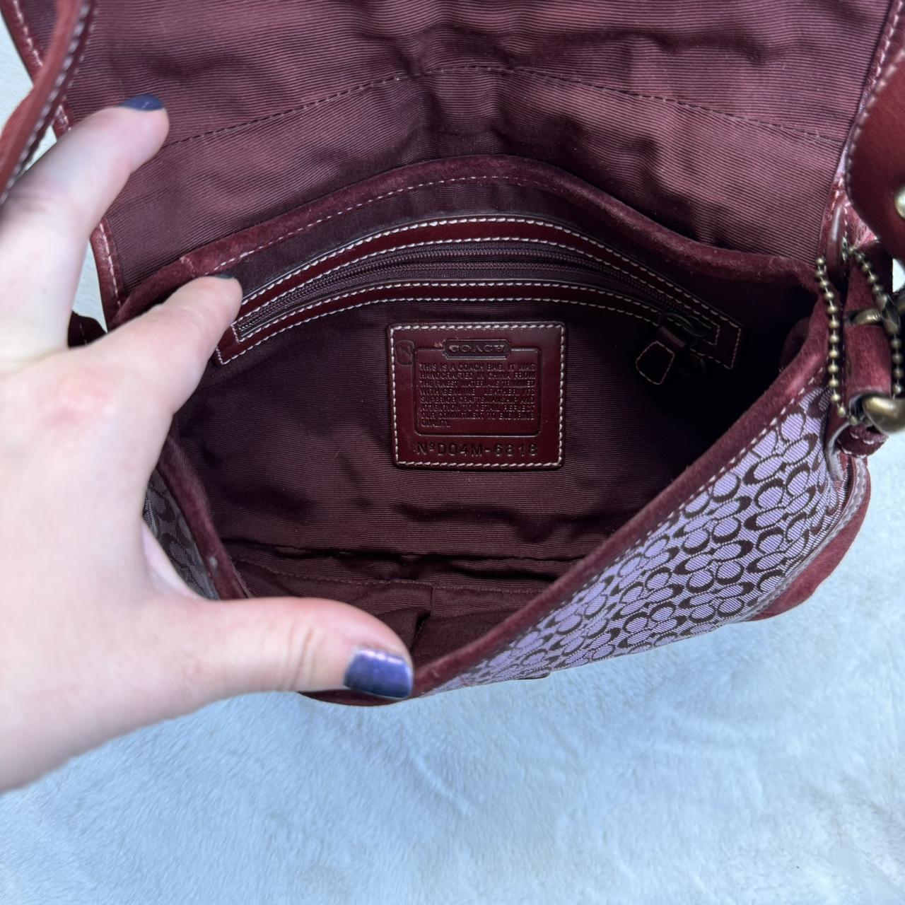 Vintage Y2K Coach Mini Soho Canvas and Suede Burgundy Bag