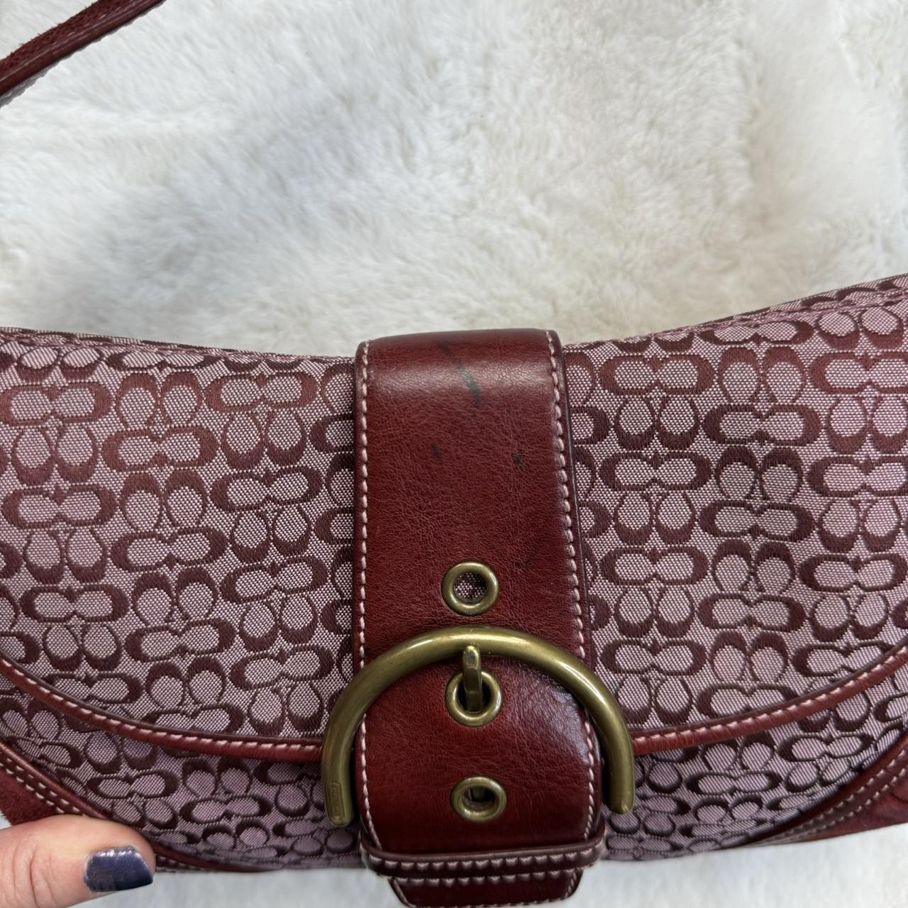 Vintage Y2K Coach Mini Soho Canvas and Suede Burgundy Bag