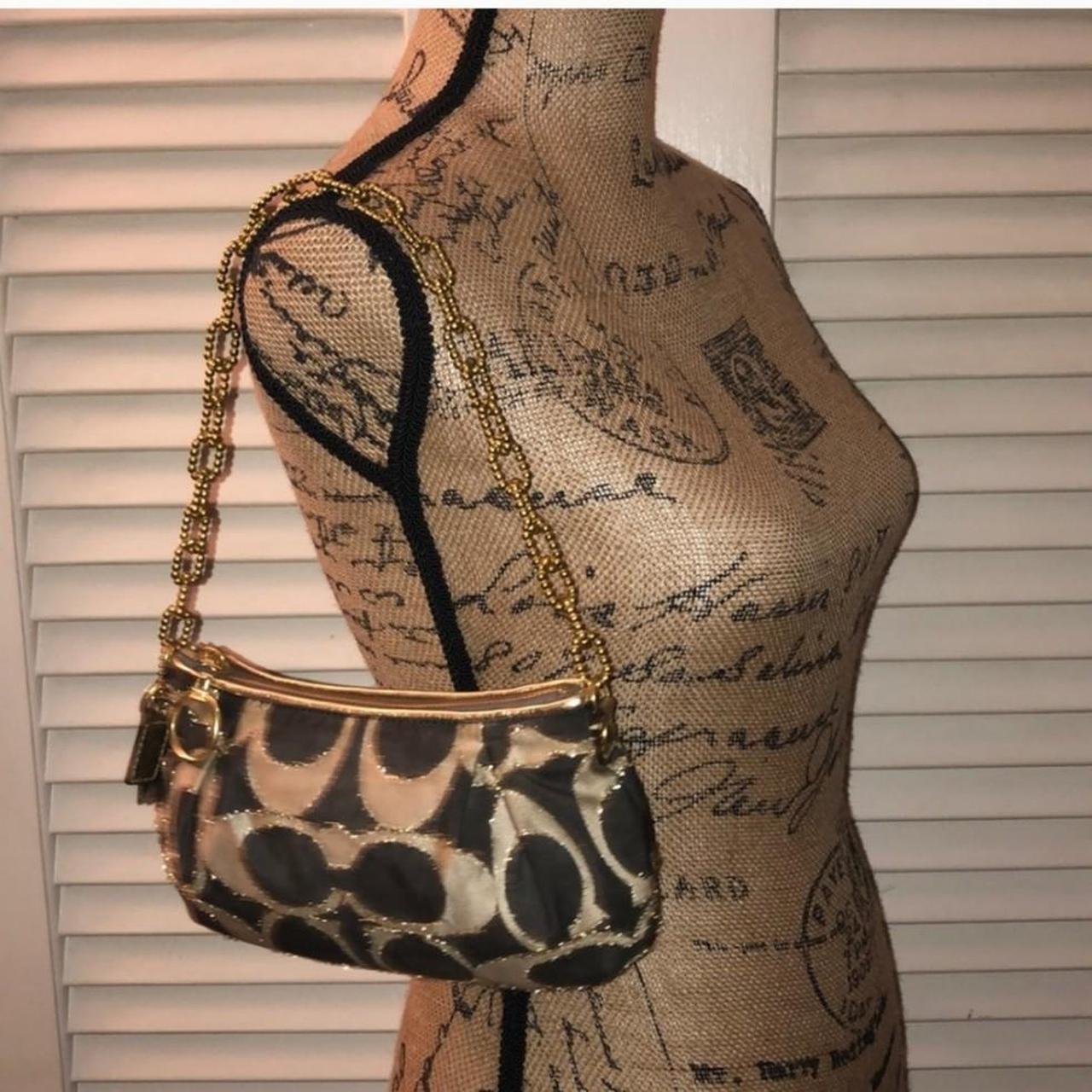 🩷 Vintage Y2K Coach Lurex Poppy Gold Hardware Small Shoulder Bag 🩷