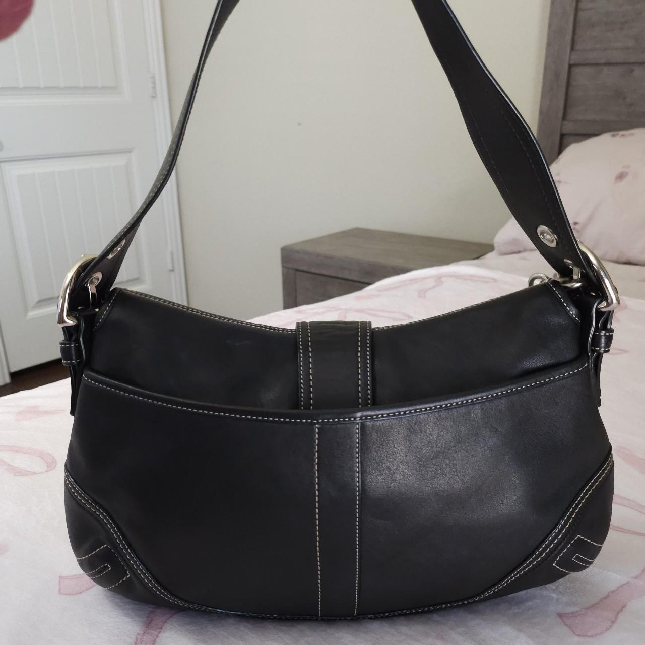 🖤Vintage Coach Y2K Soho Black Buckle Flap Shoulder Bag Purse 🖤