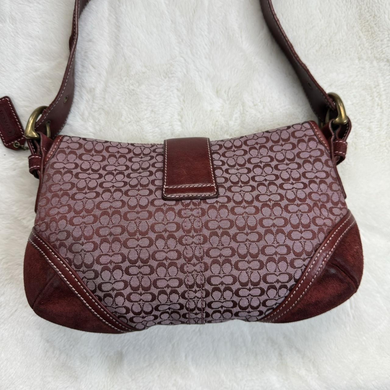 Vintage Y2K Coach Mini Soho Canvas and Suede Burgundy Bag