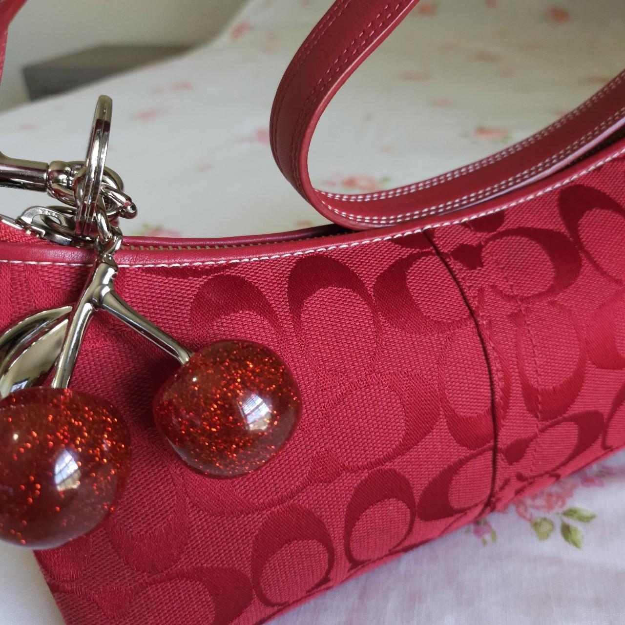 🍒 Y2K Vintage Rare Coach Red East West Baguette Shoulder Bag with coin purse 🍒