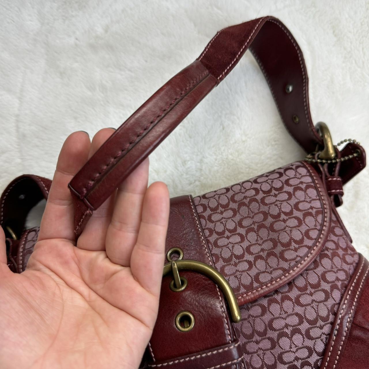 Vintage Y2K Coach Mini Soho Canvas and Suede Burgundy Bag