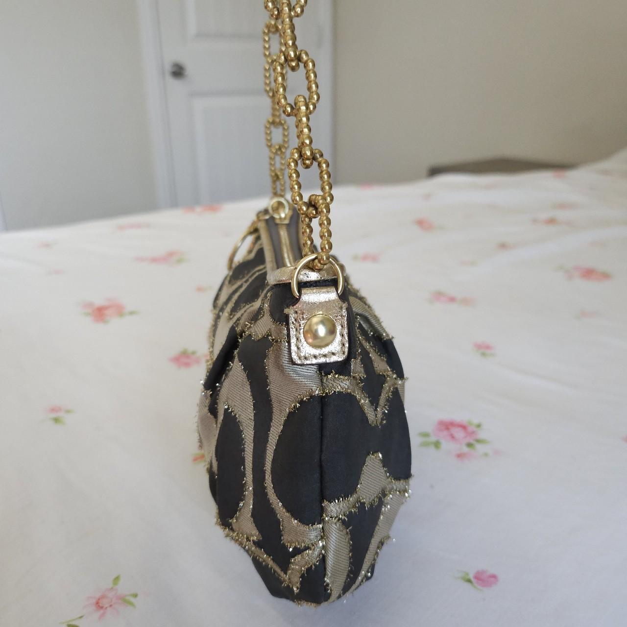🩷 Vintage Y2K Coach Lurex Poppy Gold Hardware Small Shoulder Bag 🩷
