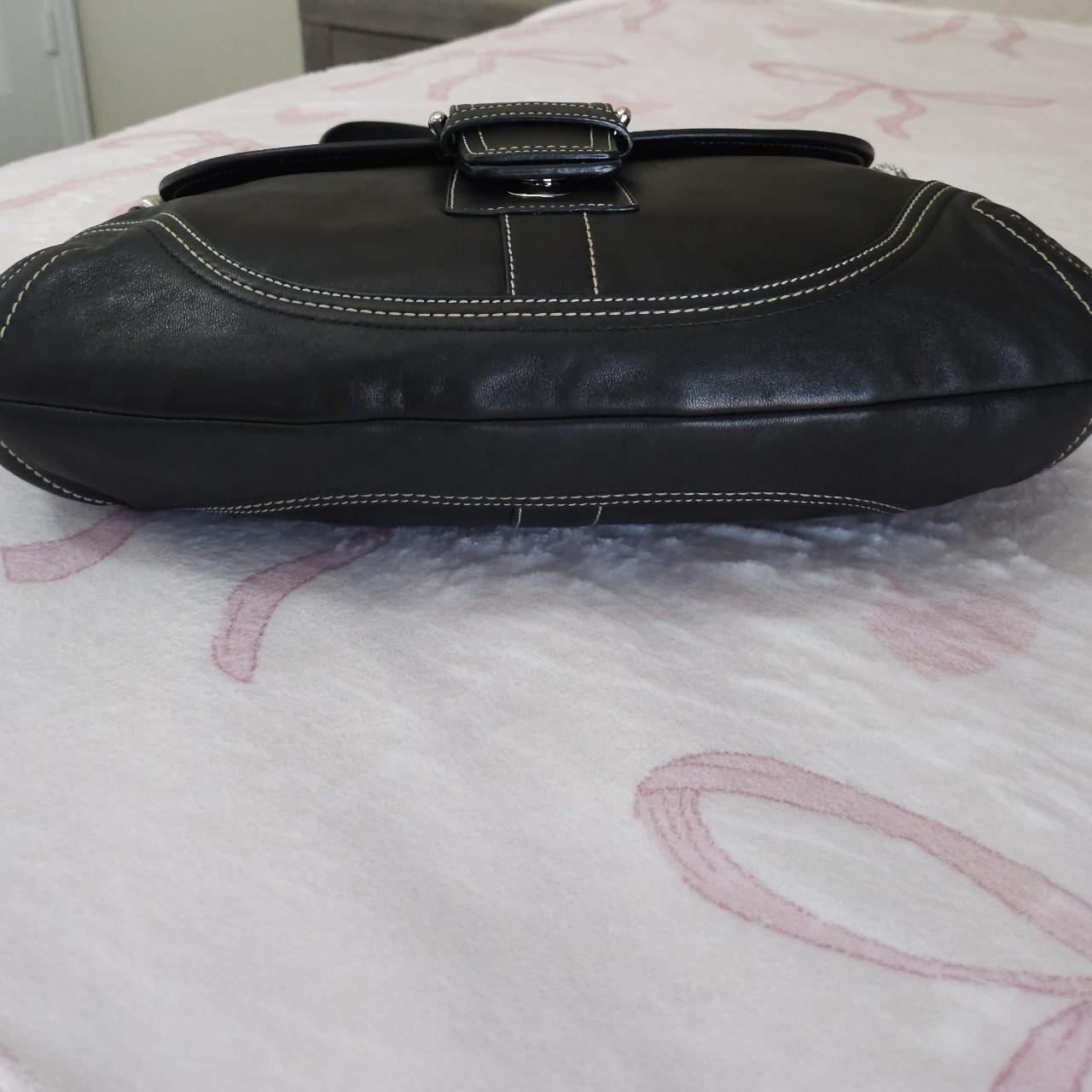 🖤Vintage Coach Y2K Soho Black Buckle Flap Shoulder Bag Purse 🖤