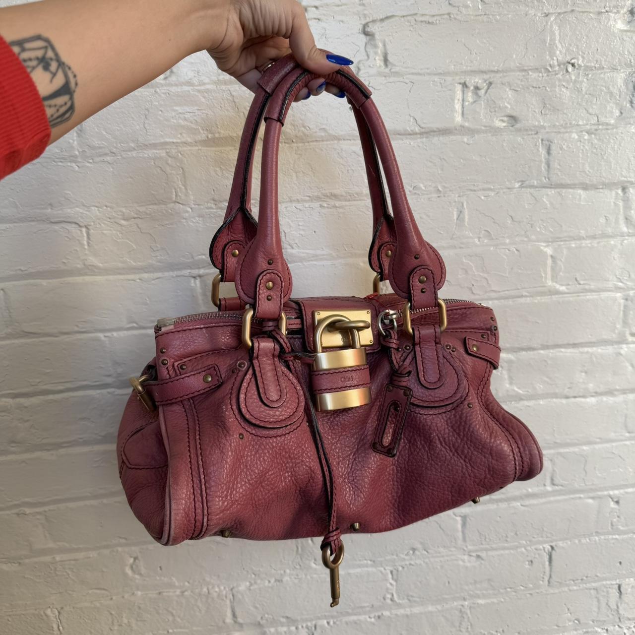Iconic Chloe paddington bag in beautiful pink color and gold hardware