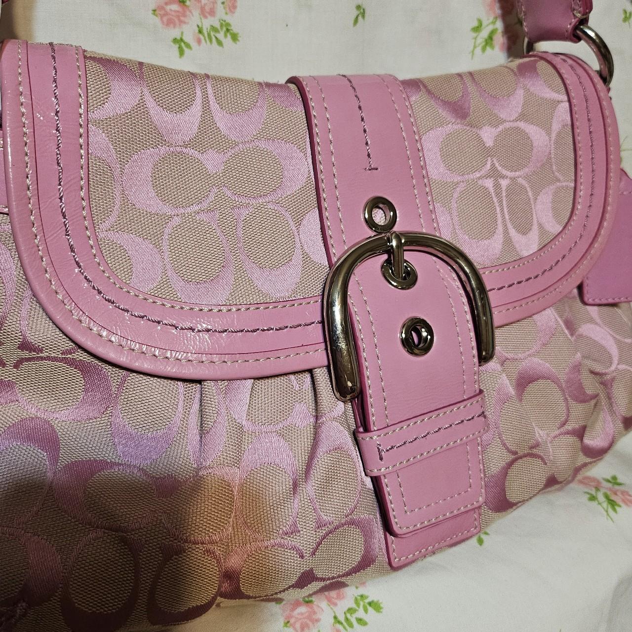 🩷 Vintage Coach Barbie Pink Soho Buckle Signature C's Rare Shoulder Purse 🩷
