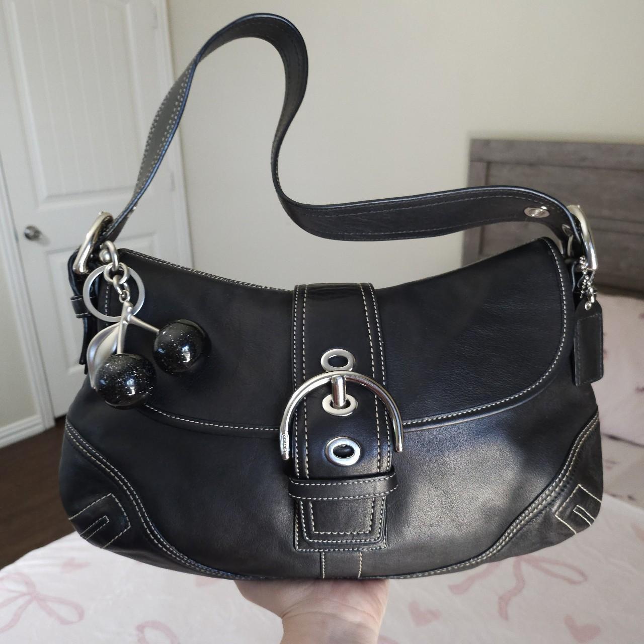 🖤Vintage Coach Y2K Soho Black Buckle Flap Shoulder Bag Purse 🖤
