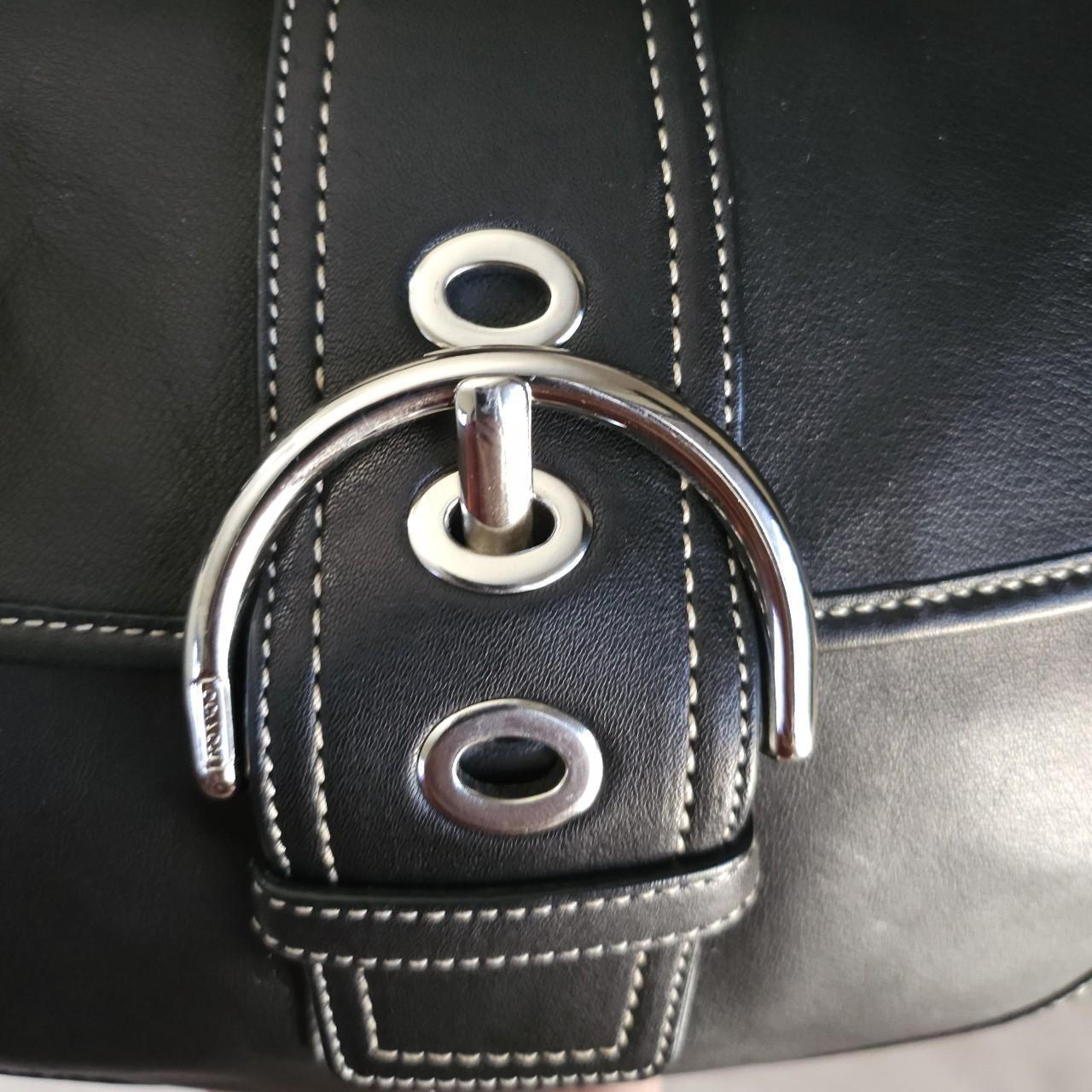 🖤Vintage Coach Y2K Soho Black Buckle Flap Shoulder Bag Purse 🖤