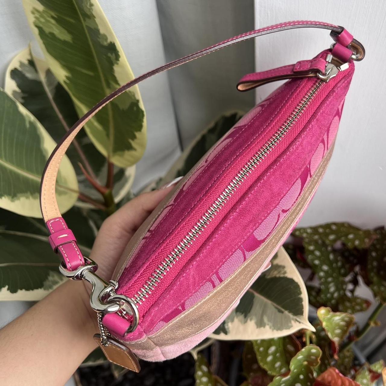 Coach Signature Vachetta Hand/Shoulder Bag - Pink/Tan/Silver