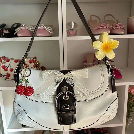 White y2k Coach Soho Flap Bag 🍒🌼