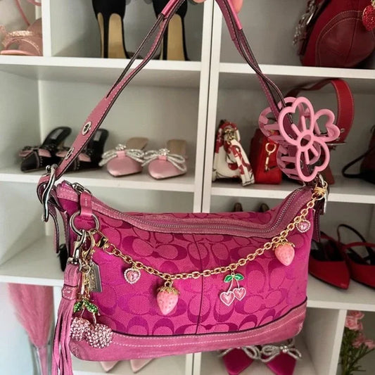 Hot Pink Signature y2k Coach Shoulder Bag 🩷