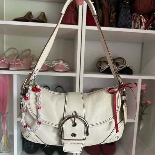Coach Small White SoHo Flap 🍒🤍