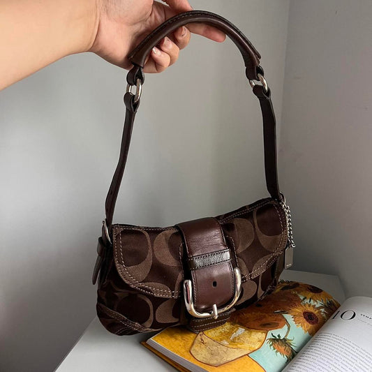 Coach Signature Soho Demi Shoulder Bag - Brown/Silver