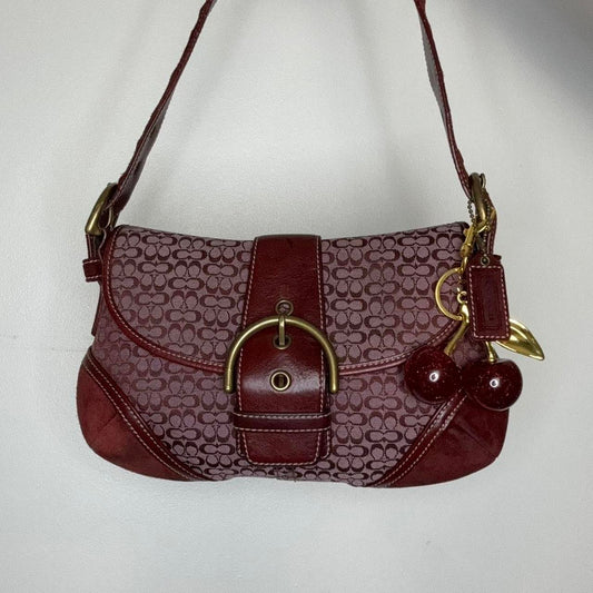 Vintage Y2K Coach Mini Soho Canvas and Suede Burgundy Bag