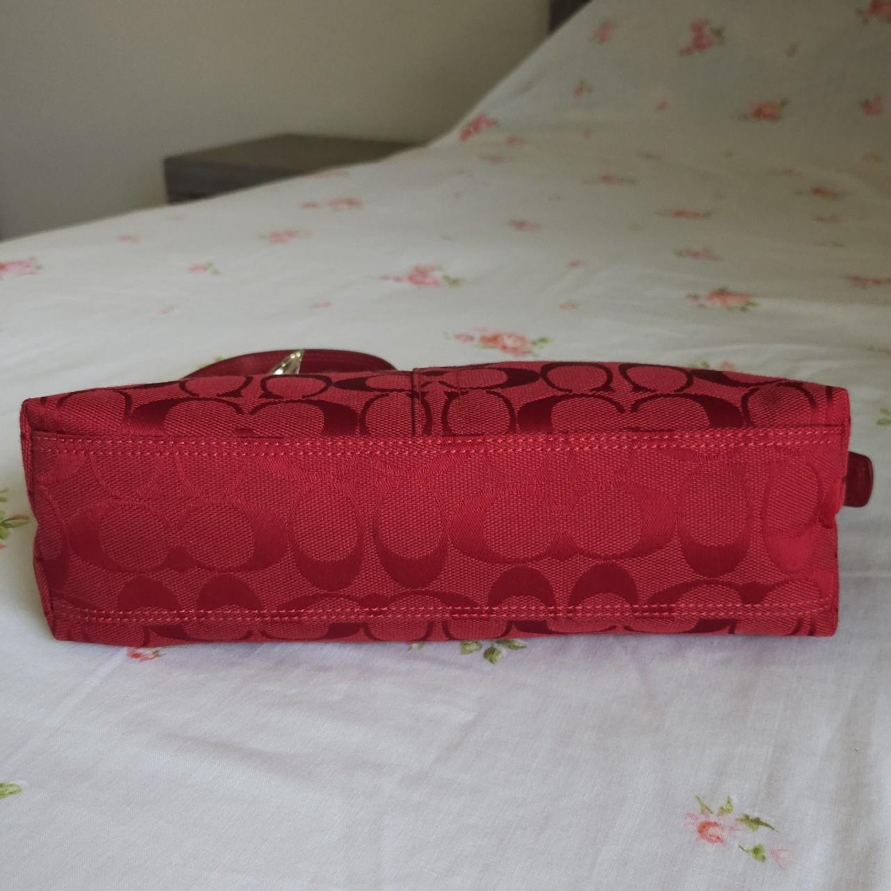 🍒 Y2K Vintage Rare Coach Red East West Baguette Shoulder Bag with coin purse 🍒