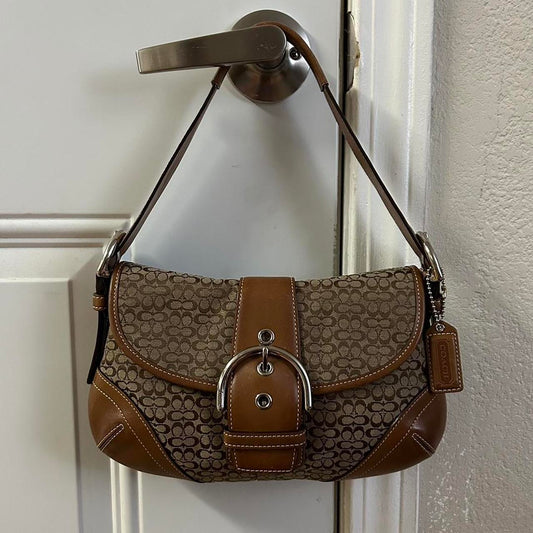 Vintage y2k Coach brown leather soho buckle shoulder