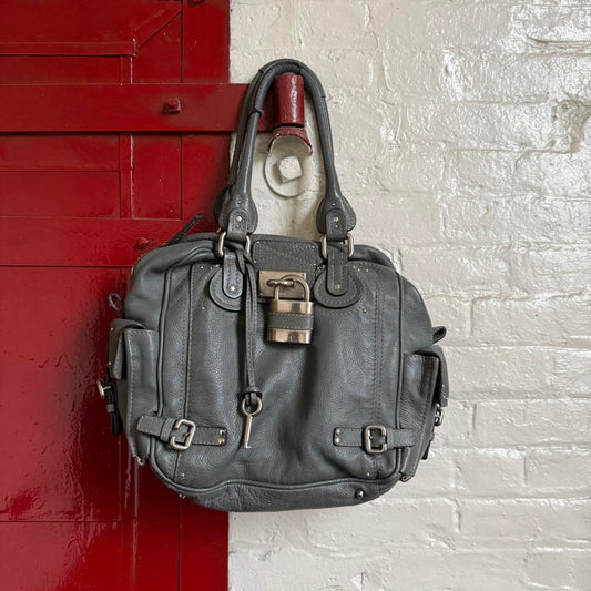 Rate Chloe paddington variation with zippers around in beautiful grey color and silver hardware
